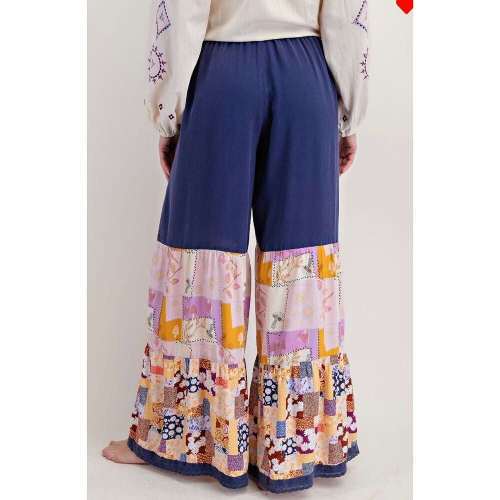 Easel Mixed Print Woven Pants - Plus Size 1X - 3X - Picture 5 of 5